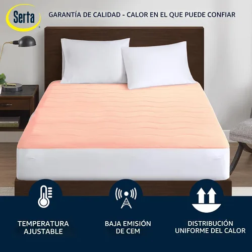 Miniatura 3 de Serta Almohadilla de colchón con calefacción Twin XL - Bolsillos profundos, 10 configuraciones de calor, apagado automático, certificado ETL