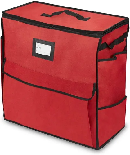 Miniatura 7 de Organizador de Almacenamiento Navideño ProPik, Bolsas de Regalo, Lazos, Cintas y Contenedor de Accesorios de Envoltorio (Rojo)