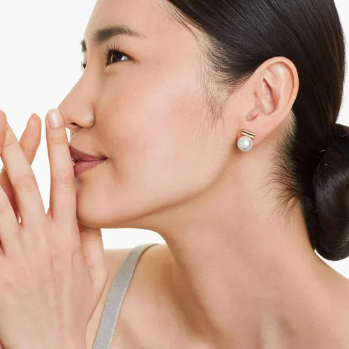 Miniatura 45 de Aretes colgantes de plata de ley 925 seleccionados a mano AAA+ de 7.5 a 0.315 in con perlas cultivadas de agua dulce blancas para mujer