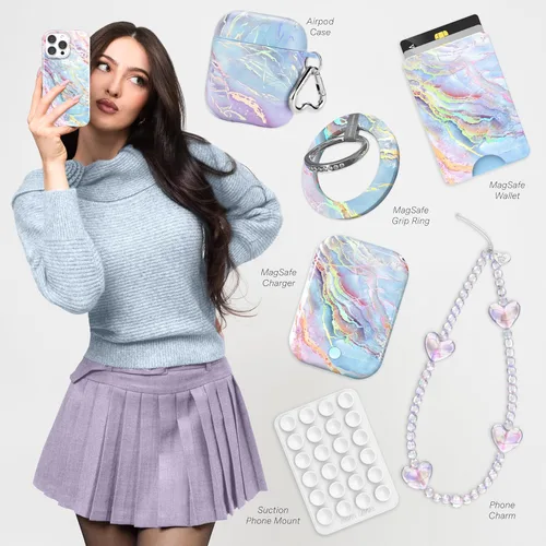 Miniatura 2 de VELVET CAVIAR Funda para iPhone 13 Marble – Bonita funda protectora femenina para mujer – Compatible con MagSafe – probada en caídas de 10 pies