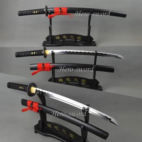 Miniatura 11 de Espada samurái Wakizashi hecha a mano, Katana de espiga completa, espada media, cuchillos japoneses hechos a mano listos para la batalla