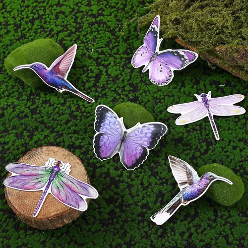 Miniatura 7 de Konohan 12 imanes retráctiles para puerta de colibrí, mariposa, libélula de doble cara, protector decorativo flexible de pantalla magnética