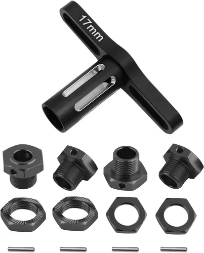 Miniatura 7 de Pieza de mejoras de llave hexagonal de rueda de 0.67 pulgadas para ARRMA Infraction 1/7 6s BLX/Mojave 6s BLX/Limitless 1/8 Typhon 6S BLX, Azul