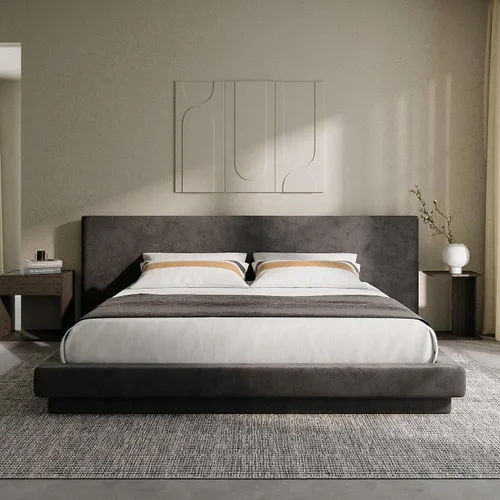 Miniatura 10 de RECCI AirFrame Cloud Queen - Base de cama tapizada con cabecera extra ancha, plataforma totalmente acolchada de espuma de 5 pulgadas, fácil montaje
