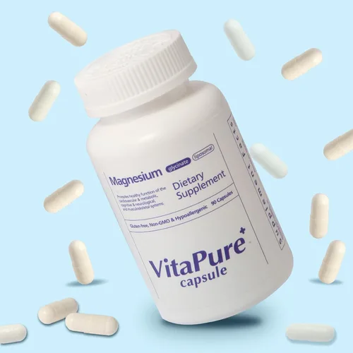 Miniatura 6 de Vitapure+ Cápsulas de magnesio (glicinato, liposomal) - Suplemento para apoyar el alivio del estrés, el sueño, la salud cardíaca, los nervios