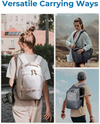 Miniatura 7 de BAGSMART Mochila para cámara, DSLR SLR SLR - Bolsas para cámara pequeña para fotógrafos compatibles con Sony Canon Nikon, correa para el hombro