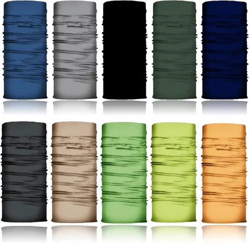 ELANE 10 máscaras faciales para cuello, polainas de senderismo para mujeres, polaina de cuello de pesca para hombres, protección UV, bandanas para