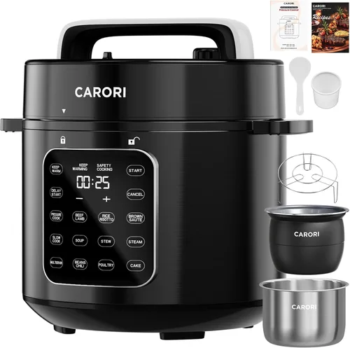 Miniatura 10 de Olla a presión eléctrica 3QT, 8 en 1, ahorro de tiempo y saludable, olla antiadherente de cerámica para comidas rápidas, salteado, olla a presión