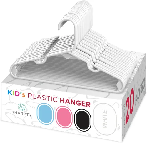Miniatura 6 de Sharpty Perchas de plástico para niños, perchas para ropa de bebé, niños pequeños y niños, uso estándar diario, ideal para armario de niños y niñas