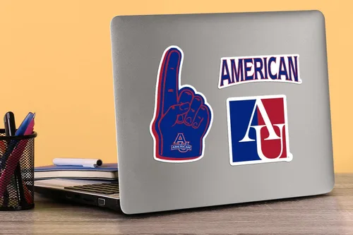 Miniatura 3 de American University Paquete Variado de 10 Calcomanías Grandes de Vinilo de Lujo - Laptop, Botella de Agua, Scrapbooking, Tableta, Monopatín
