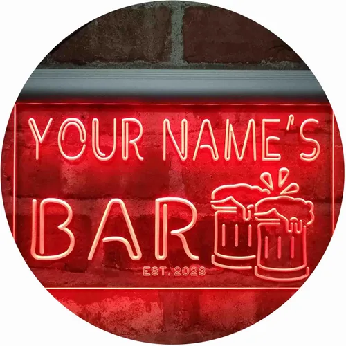 Miniatura 29 de ADVPRO Letrero de neón LED personalizado con texto en inglés «Your Name Est Year» (12 x 8.5 pulgadas) st4s32-w1-tm-b