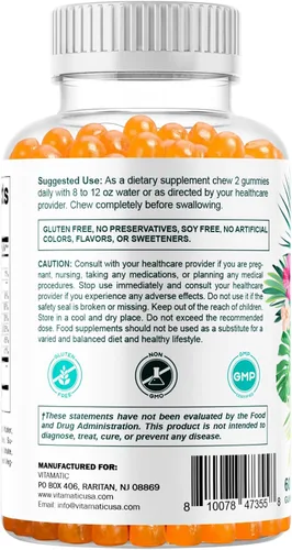 Miniatura 9 de Vitamatic Gomitas de colágeno hidrolizado con vitamina C, zinc y biotina, 200 mg - Apoyo para la piel saludable - 60 gomitas