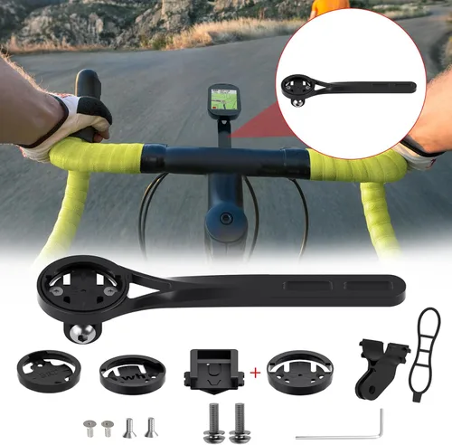 Miniatura 6 de Soporte frontal para computadora de ciclismo, soporte para computadora de bicicleta de aleación de aluminio, compatible con Garmin, Wahoo, Bryton