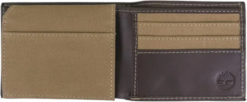 Miniatura 2 de Timberland Baseline - Cartera de lona de cuero para hombre con bolsillo abatible adjunto