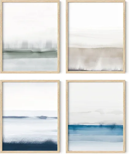 Miniatura 37 de HAUS AND HUES Arte abstracto para pared en blanco y negro, juego de 4 pósteres minimalistas en blanco y negro para paredes, pósteres estéticos Juego