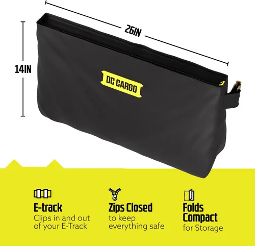 Miniatura 2 de DC Cargo Mall E-Track Bolsa de almacenamiento para remolques, bolsa de lona resistente de 14 x 24 pulgadas con cremallera, capacidad de peso de 50