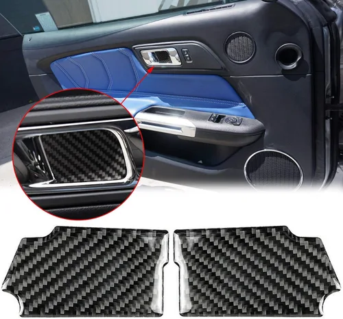 Miniatura 11 de Xotic Tech - Cubierta para panel de cambio de marchas, fibra de carbono suave auténtica, compatible con Ford Mustang 2015-2023 Negro carbón