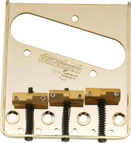 Miniatura 8 de Wilkinson WTB Vintage Telecaster Bridge 3 Sillines de latón compensado para guitarra eléctrica estilo Tele, negro
