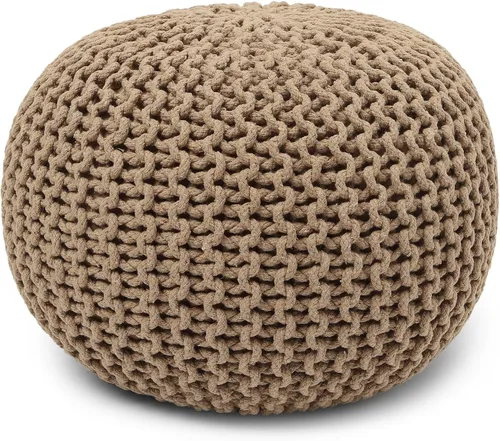 Miniatura 5 de REDEARTH · Puf otomano redondo, tejido a mano, trenzado bohemio, decoración del hogar, puf circular para sala de estar, guardería, dormitorio, sala