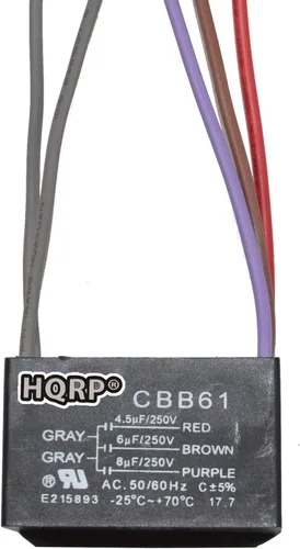 Miniatura 4 de HQRP Condensador de ventilador de techo CBB61 1uf+2uf de 3 cables listado UL