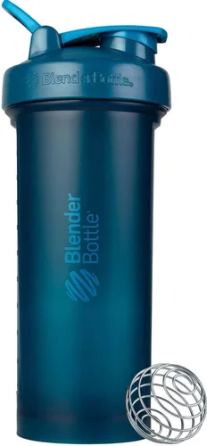Miniatura 4 de BlenderBottle Classic V2 Botella mezcladora perfecta para batidos de proteínas y preentrenamiento, 45 onzas, color azul océano