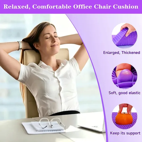 Miniatura 2 de Cojín de asiento de gel con líneas onduladas para sentarse durante mucho tiempo, cojín de asiento suave y refrescante para silla de oficina, silla