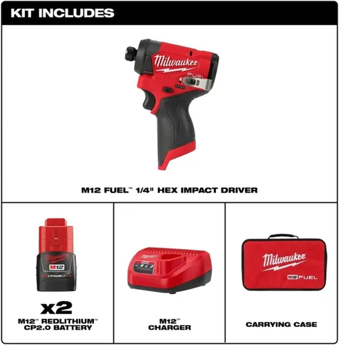 Miniatura 6 de Milwaukee Electric - M12 Fuel. Kit de Destornillador de Impacto HEX de 1/4