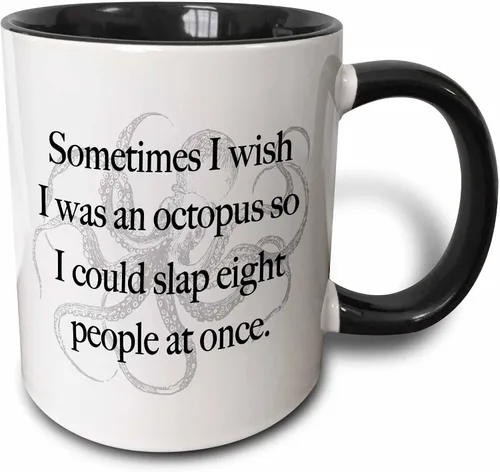 3dRose Taza de café, tamaño – 11 oz – Sometimes I wish I was an pultopus Funny Quotes – divertido regalo de taza de café