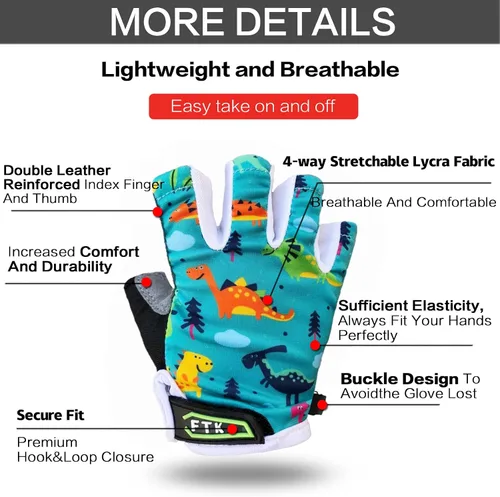 Miniatura 3 de Guantes de ciclismo para niños, para deportes al aire libre, bicicleta de montaña y carretera, barras, para niños y niñas de 2 a 10 años