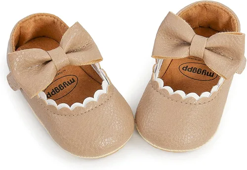 Miniatura 5 de RVROVIC Zapatos de bebé para niñas suela suave zapatos planos Mary Jane vestidos de princesa zapatos de poliuretano lindo lazo precaminante