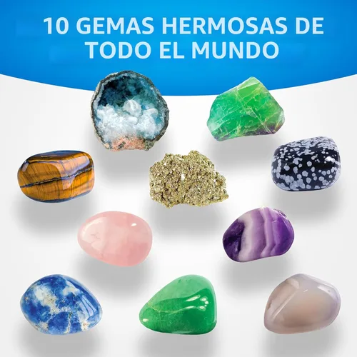 Miniatura 3 de Kit de excavación de piedras preciosas de National Geographic – Excava 10 piedras preciosas y cristales reales, kit científico para niños, kit