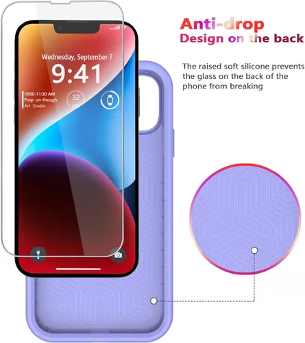 Miniatura 5 de Diverbox Funda para iPhone 14 [a prueba de golpes] [a prueba de caídas] [protector de pantalla de vidrio templado], funda de protección resistente