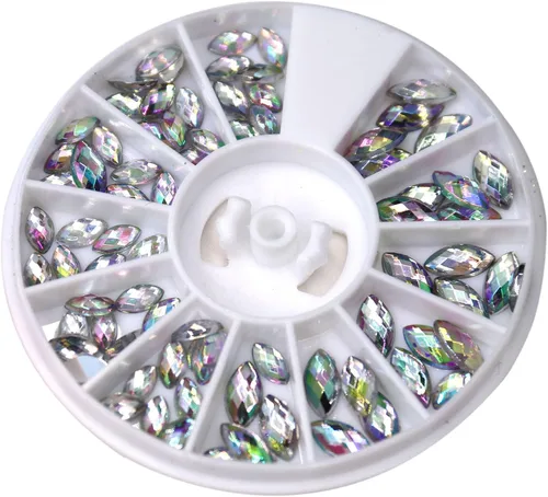 Miniatura 6 de Brillantina holográfica para uñas, 12 rejillas, ópalo con purpurina en polvo, dijes de uñas, piedras de sirena, lentejuelas iridiscentes, escamas
