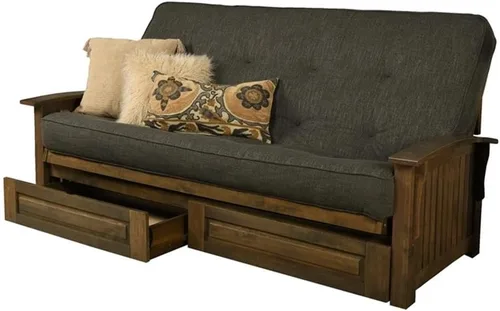Miniatura 13 de Kodiak Furniture Washington - Marco de futón tamaño Queen con cajones de almacenamiento, marco de futón de madera con colchón incluido en color azul