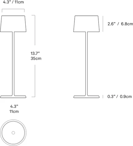 Miniatura 2 de Zafferano, Olivia Pro - Lámpara de mesa recargable inalámbrica con control táctil, adecuada para interiores y exteriores, atenuador, 2700-3000 K