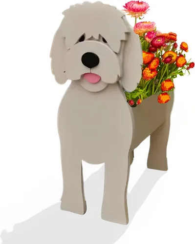Miniatura 66 de Macetero de flores para perros, regalos para mujeres, bonitas macetas de PVC para perros, macetas para interiores y exteriores, maceta de jardín