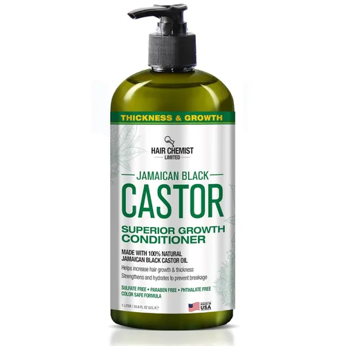 Miniatura 4 de Hair Chemist Superior Growth Jamaican Black Castor Shampoo 33.8oz & Acondicionador 33.8oz – Champú y acondicionador de 2 piezas para el crecimiento
