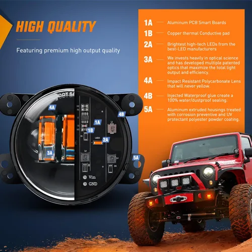 Miniatura 2 de Nilight Conjunto de Luces LED de Niebla de 4 Pulgadas Compatible con 2007 2008 2009 2010 2011 2012 2013 2014 2015 2016 2017 2018 Jeep Wrangler JK