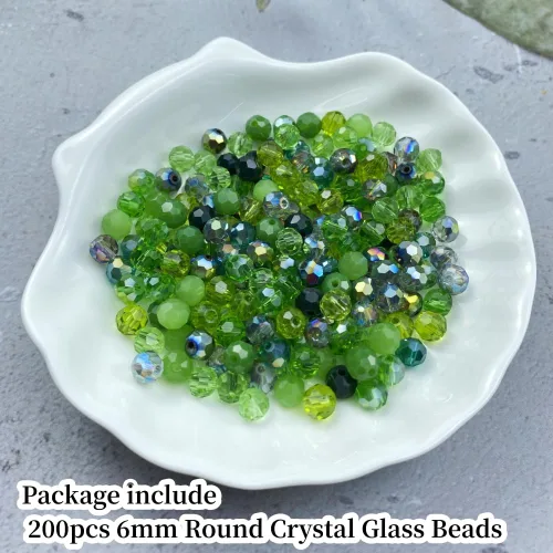 Miniatura 2 de 200 cuentas redondas de cristal de vidrio de 6mm, cuentas espaciadoras facetadas redondas para hacer joyas, pulseras, aretes, collares, campanillas
