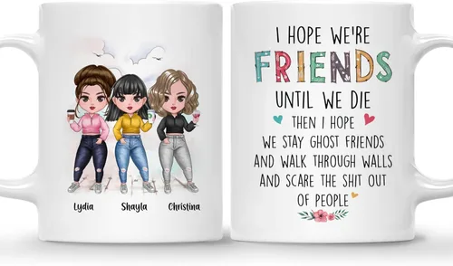 Miniatura 8 de Gossby Taza personalizada para amigas, Besties Forever, regalo personalizado para mejores amigas para mujeres con nombres de avatares, regalo 4