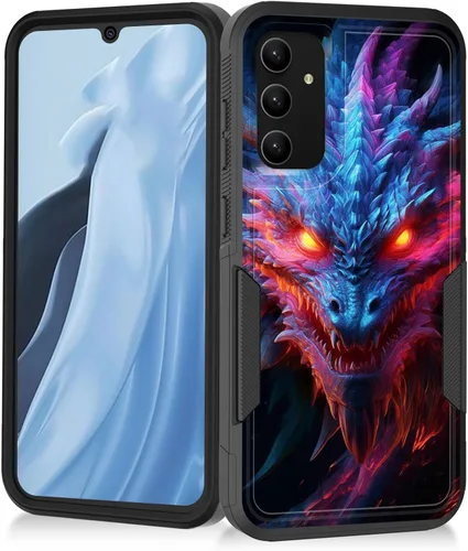 Miniatura 172 de Funda para Galaxy A14 5G, resistente de doble capa híbrida de policarbonato duro, goma suave, a prueba de golpes, funda protectora resistente