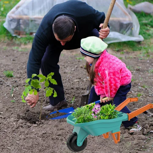 Miniatura 3 de Qtioucp - Juego de herramientas de jardinería para niños, juguetes al aire libre, juego de patio trasero con carretilla, juguetes educativos STEM