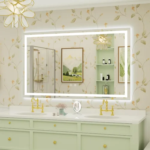 Miniatura 22 de Espejo de baño LED negro de 20 x 28 pulgadas con luces delanteras y traseras 3000K/4500K/6000K, Stepless Dimmable, Anti-Fog, Memory Function, ETL