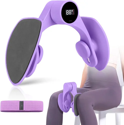 Entrenador pélvico para mujeres y hombres – Ejercitador de cadera con resistencia de resorte ajustable, ejercitador Kegel tonificador para tu muslo