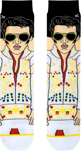 Miniatura 5 de Odd Sox, Elvis Presley, The King of Rock N Roll - Calcetines para hombre, divertidos regalos de coleccionista, Negro