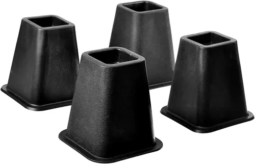 HOME IT Elevadores de cama negros de alta calidad de 5 a 6 pulgadas, elevadores de muebles apilables resistentes para dormitorio universitario,