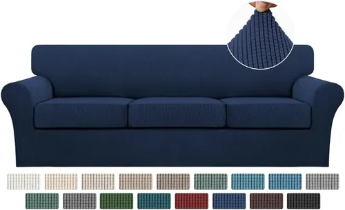 Miniatura 52 de Turquoize 2 fundas para sillas de sala de estar, funda de sofá con fundas de cojín individuales, funda de muebles para sillas (silla, beige biscotti)