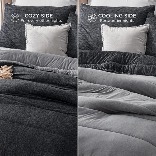 Miniatura 13 de Bedsure Juego de edredón Twin/Twin XL, ropa de cama suave beige para todas las estaciones, juego de cama teñido catiónico, 2 piezas, 1 edredón