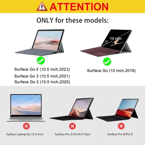Miniatura 2 de Junfire Funda para Microsoft Surface Go 4 2023/Surface Go 3/Surface Go 2, a prueba de golpes, Surface Go de 10.5 pulgadas, correa de mano/soporte