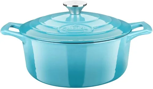 Miniatura 13 de La Cuisine - Cacerola ovalada de hierro fundido esmaltado Dutch Oven con tapa, 5 cuartos de galón, esmalte interno negro mate para hornear pan